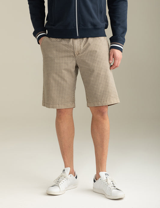 Bermuda Chino in Gabardina Stampata All-Over uomo sand fm25s13et cc-a0110
