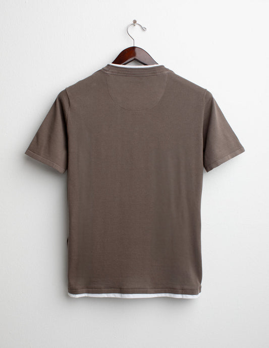 ALT03Crew-Neck Short Sleeve Sweater man taupe fm25s13mg cc-a0114 Crew-Neck Short Sleeve Sweater