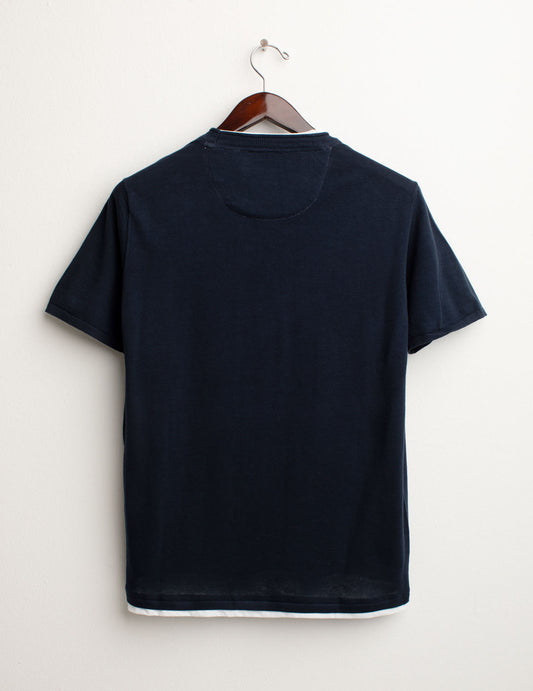 ALT03Crew-Neck Short Sleeve Sweater man blue fm25s13mg cc-a0601 Crew-Neck Short Sleeve Sweater