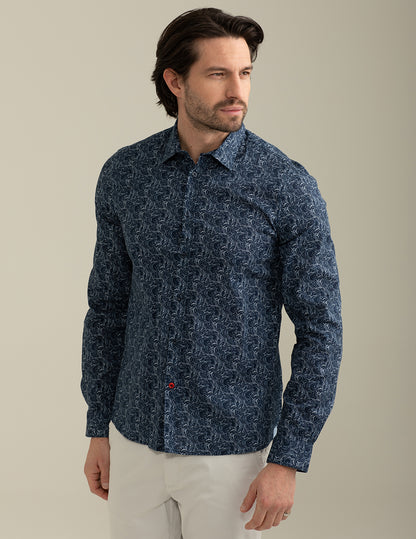 Allover Printed Flamed Cotton Shirt