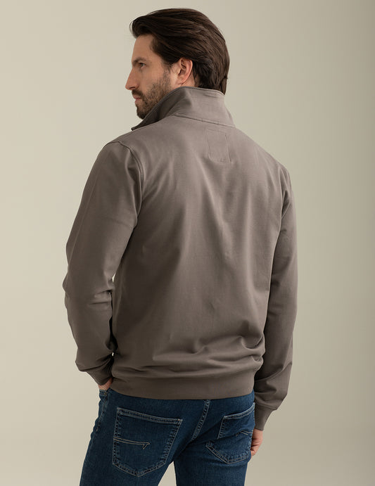 ALT03Full Zip Sweatshirt Stand-Up Collar man taupe fm25s06fz cc-a0114 Full Zip Sweatshirt Stand-Up Collar