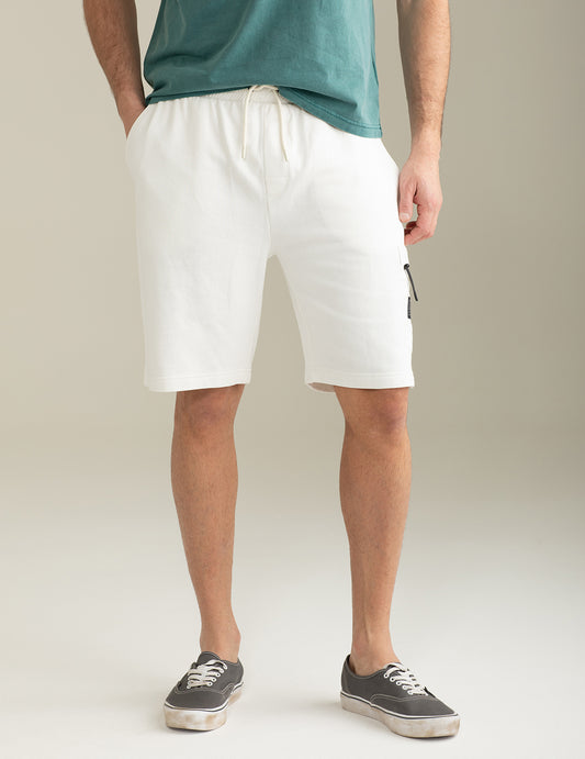 Plush Shorts with Technical Details man white fm25s04ef cc-a0001 Plush Shorts with Technical Details