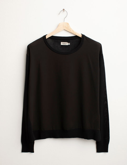 Maglia Girocollo a Manica Lunga donna black fw25s13mg cc-a0951 Maglia Girocollo a Manica Lunga