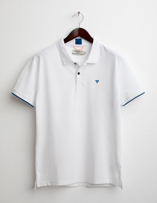Short Sleeve Piquet Stretch Polo Shirt man white fm25s13qu cc-a0001 Short Sleeve Piquet Stretch Polo Shirt