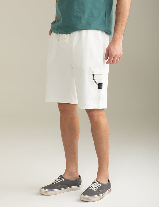 ALT03Plush Shorts with Technical Details man white fm25s04ef cc-a0001 Plush Shorts with Technical Details