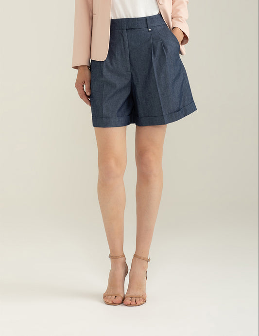 Bermuda in Chambray donna indigo fw25s14eu cc-a0608