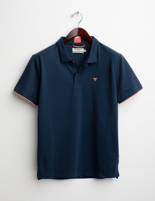 Polo a Manica Corta in Piquet Stretch uomo blue fm25s13qu cc-a0601 Polo a Manica Corta in Piquet Stretch
