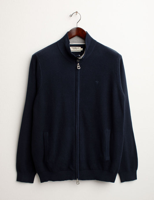 Full Zip Long Sleeve Sweater man blue fm25s06mz cc-a0601 Full Zip Long Sleeve Sweater