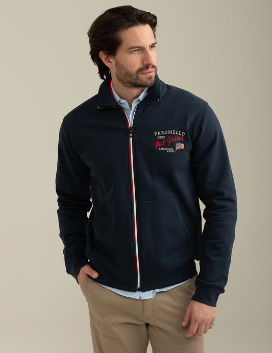 Sweatshirt Full Zip Collar man blue fm25s12fz cc-a0601