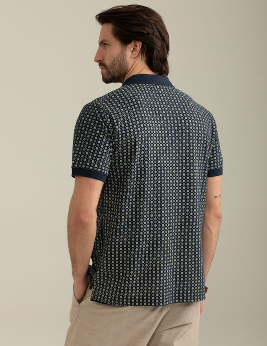 ALT03Polo in Piquet Stampato All-Over uomo blue fm25s22qf cc-a0601 Polo in Piquet Stampato All-Over