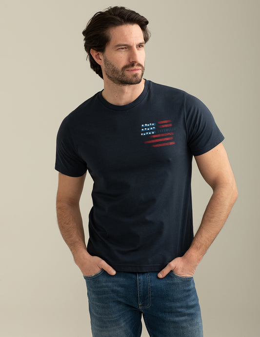 Short Sleeve Crew-Neck T-shirt man blue fm25s14tg cc-a0601 Short Sleeve Crew-Neck T-shirt
