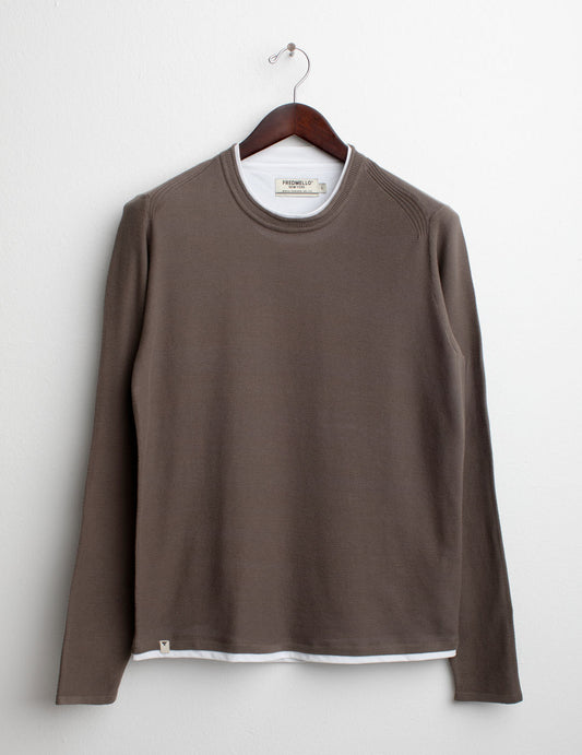 Long Sleeve Crew-Neck Sweater man taupe fm25s12mg cc-a0114