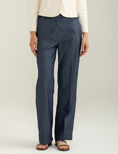 Pantalone a Palazzo in Chambray