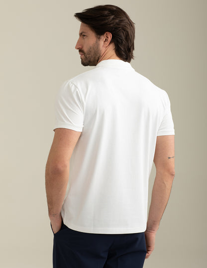 Polo a Manica Corta in Jersey Tecnico Stretch