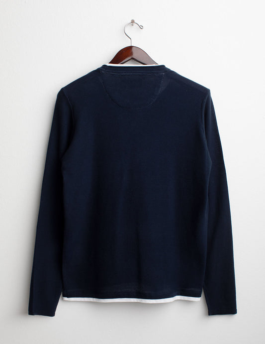 ALT03Maglia Girocollo a Maniche Lunghe uomo blue fm25s12mg cc-a0601 Maglia Girocollo a Maniche Lunghe