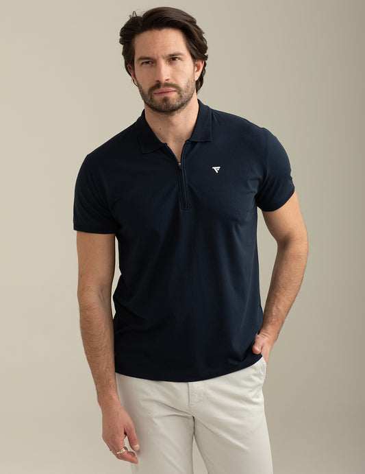 Stretch Technical Jersey Short Sleeve Polo Shirt man blue fm25s15qu cc-a0601 Stretch Technical Jersey Short Sleeve Polo Shirt