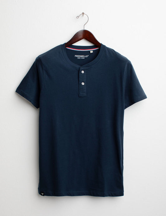 Short-sleeve crew-neck serafino T-shirt man blue fm25s04ts cc-a0601 Short-sleeve crew-neck serafino T-shirt