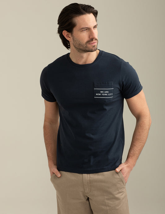 T-shirt Girocollo a Manica Corta uomo blue fm25s22tg cc-a0601 T-shirt Girocollo a Manica Corta