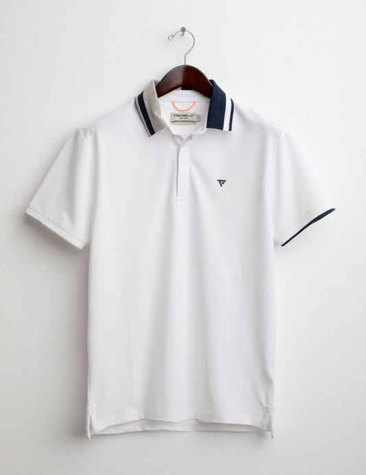 Polo a Manica Corta in Piquet Stretch uomo white fm25s14qu cc-a0001 Polo a Manica Corta in Piquet Stretch