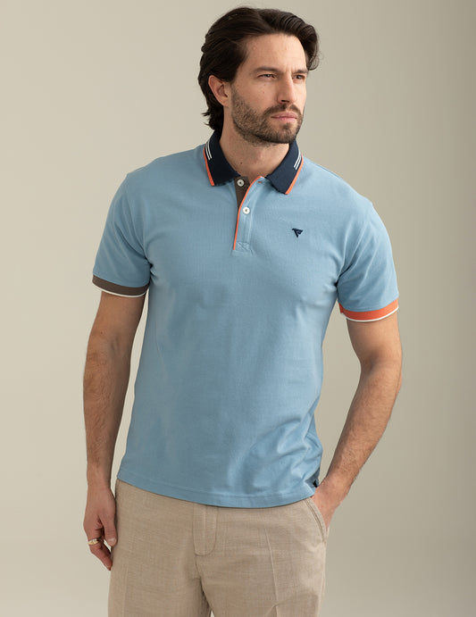 Piquet Short Sleeve Polo man light blue fm25s06qu cc-a1001 Piquet Short Sleeve Polo