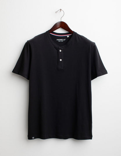 T-shirt serafino girocollo a manica corta