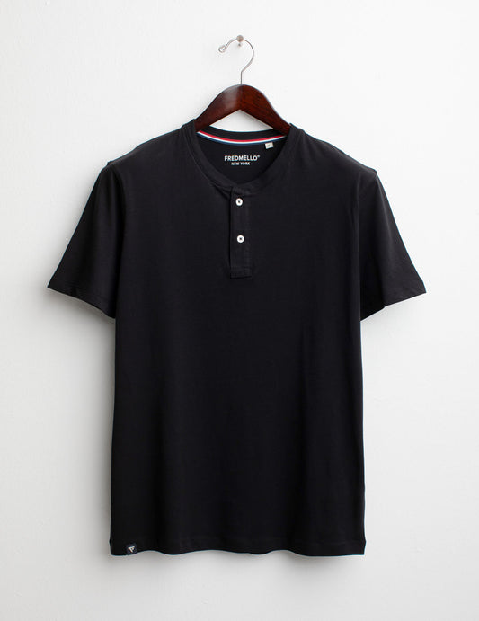Short-sleeve crew-neck serafino T-shirt man black fm25s04ts cc-a0951 Short-sleeve crew-neck serafino T-shirt