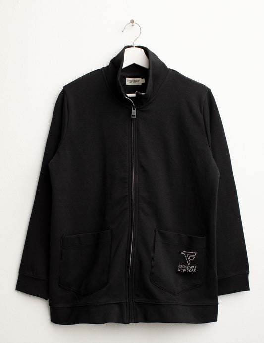 Interlock Full Zip Neck Sweatshirt woman black fw25s20fz cc-a0951 Interlock Full Zip Neck Sweatshirt