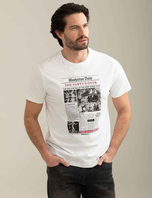 T-shirt Girocollo a Manica Corta uomo white fm25s23tg cc-a0001 T-shirt Girocollo a Manica Corta