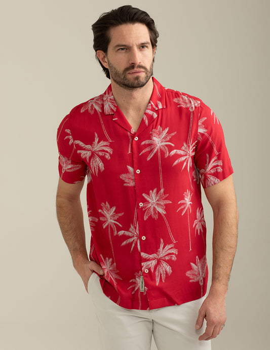Viscose Voile Shirt Printed Allover man red fm25s16cs cc-a0301 Viscose Voile Shirt Printed Allover