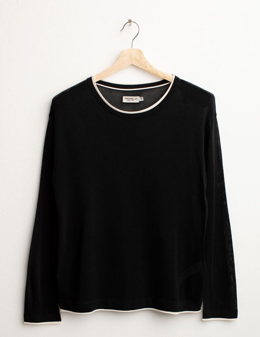 Maglia Girocollo Manica Lunga donna black fw25s20mg cc-a0951 Maglia Girocollo Manica Lunga