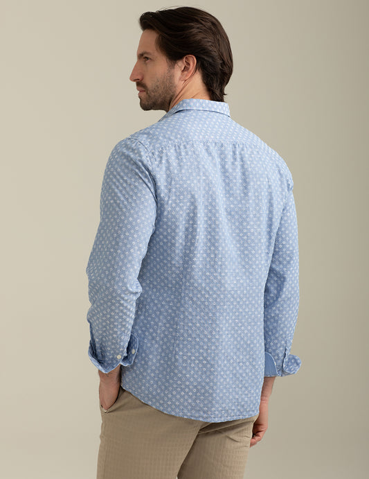 ALT03Shirt in Jacquard Tintofilo Fantasy man blue fm25s05ct cc-a0601 Shirt in Jacquard Tintofilo Fantasy
