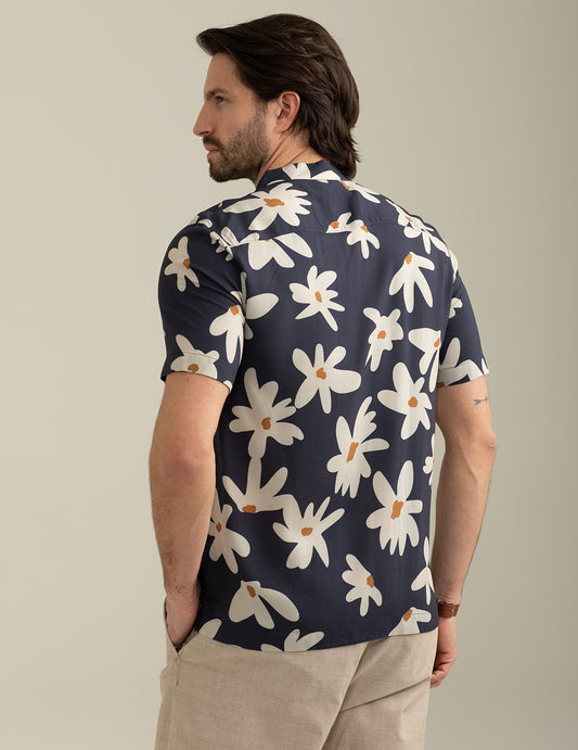ALT03Viscose Voile Shirt Printed Allover man blue fm25s16cs cc-a0601 Viscose Voile Shirt Printed Allover