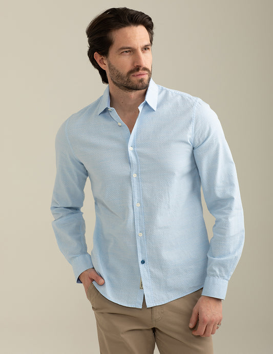 Shirt in Jacquard Tintofilo Fantasy man light blue fm25s05ct cc-a1001 Shirt in Jacquard Tintofilo Fantasy