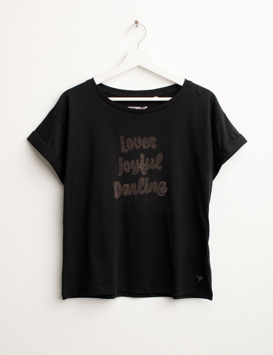 T-shirt Girocollo a Manica Corta donna black fw25s20tg cc-a0951 T-shirt Girocollo a Manica Corta