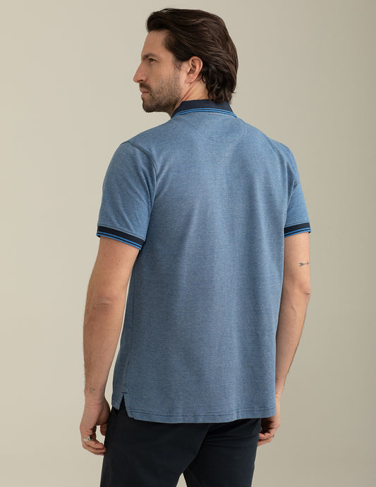 ALT03Polo in Jersey Stretch Jacquard uomo bluette fm25s16qf cc-a0606 Polo in Jersey Stretch Jacquard
