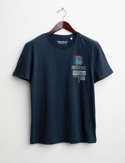 T-shirt Girocollo a Manica Corta uomo blue fm25s26tg cc-a0601 T-shirt Girocollo a Manica Corta