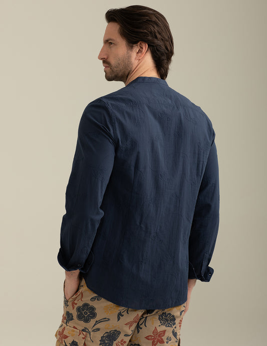 ALT03Embroidered Muslin Korean Shirt man blue fm25s17cu cc-a0601 Embroidered Muslin Korean Shirt