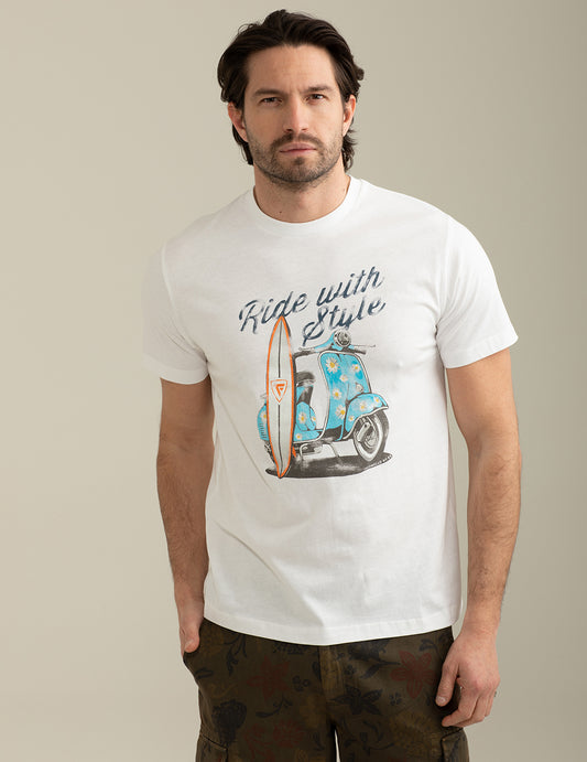 T-shirt Girocollo a Manica Corta uomo white fm25s29tg cc-a0001 T-shirt Girocollo a Manica Corta