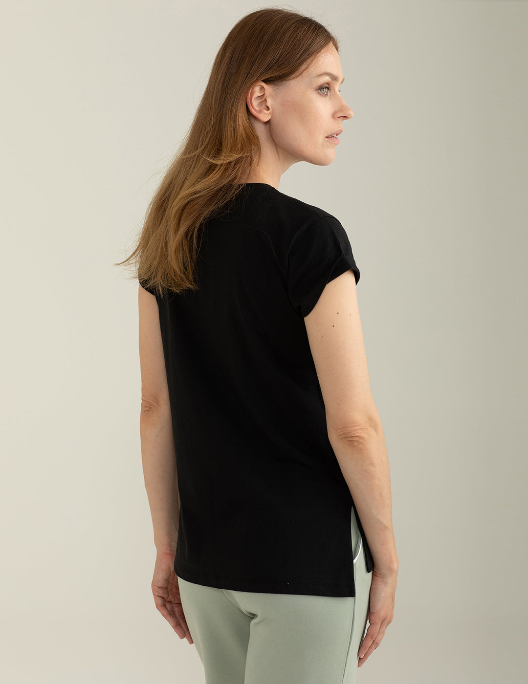 T-shirt Girocollo a Manica Corta donna black fw25s21tg cc-a0951 T-shirt Girocollo a Manica Corta