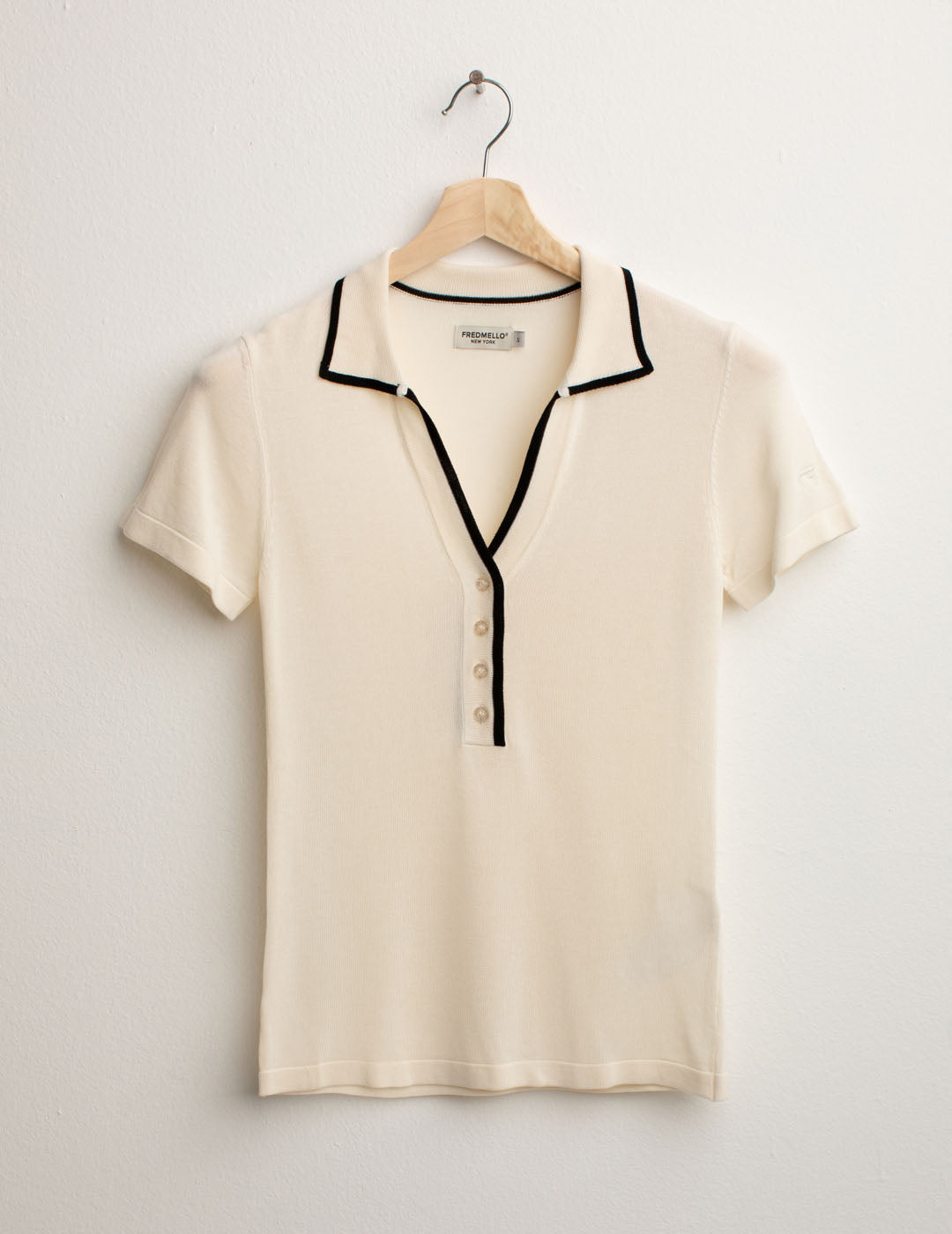 Short Sleeve Polo Shirt woman champagne fw25s22mm cc-a0102 Short Sleeve Polo Shirt