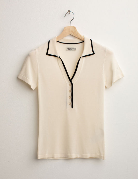 Maglia Polo Manica Corta donna champagne fw25s22mm cc-a0102 Maglia Polo Manica Corta