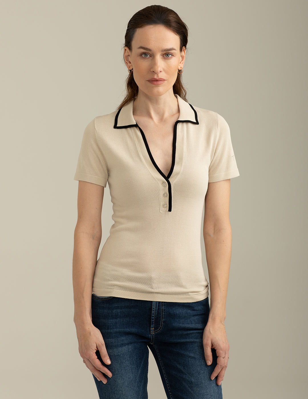 Short Sleeve Polo Shirt woman desert fw25s22mm cc-a0105 Short Sleeve Polo Shirt