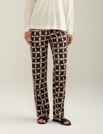 Pantalone in Raso di Viscosa Stretch