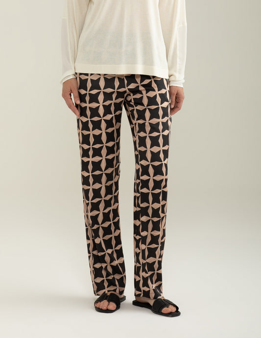 Pantalone in Raso di Viscosa Stretch donna beige fw25s40pt cc-a0101 Pantalone in Raso di Viscosa Stretch