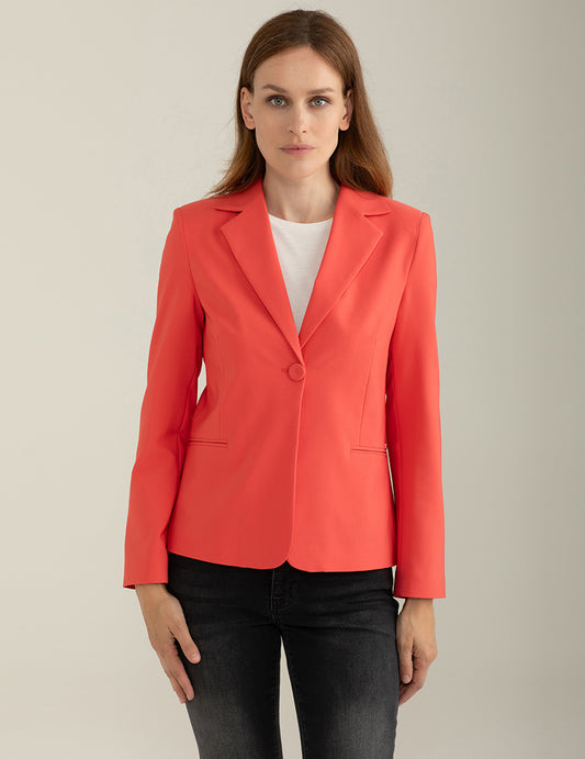 Blazer Monopetto in Tessuto Bi-Stretch donna peach fw25s05bu cc-a0206 Blazer Monopetto in Tessuto Bi-Stretch