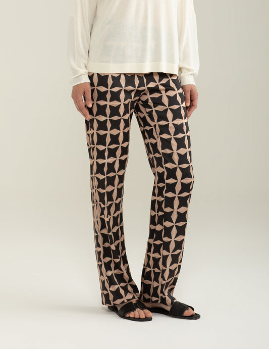 ALT03Pantalone in Raso di Viscosa Stretch donna beige fw25s40pt cc-a0101 Pantalone in Raso di Viscosa Stretch