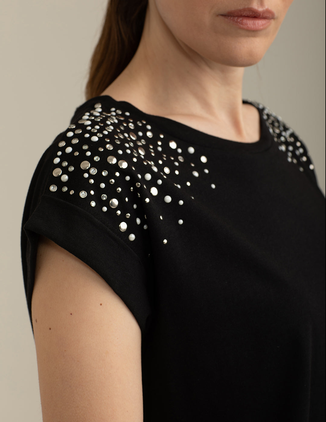 T-shirt Girocollo Ampio a Manica Corta donna black fw25s30tg cc-a0951 T-shirt Girocollo Ampio a Manica Corta