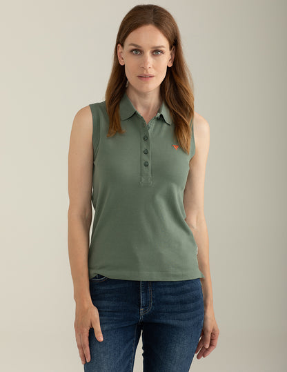 Polo Smanicata in Piquet Stretch