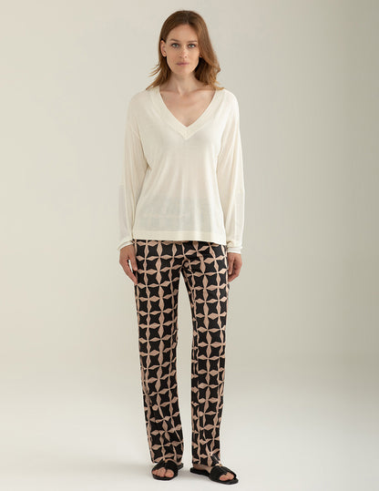 Pantalone in Raso di Viscosa Stretch