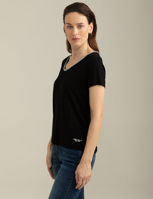 ALT03T-shirt Scollo V a Manica Corta donna black fw25s33tv cc-a0951 T-shirt Scollo V a Manica Corta